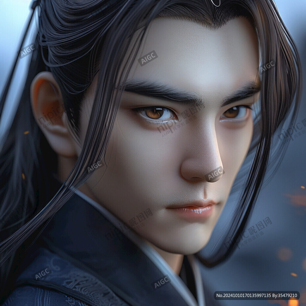 原创手绘古装美男