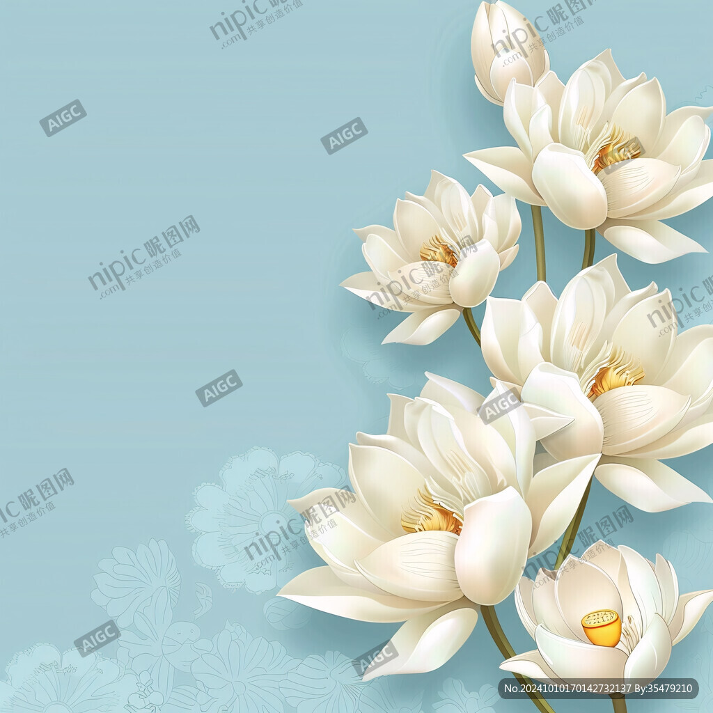 手绘莲花白