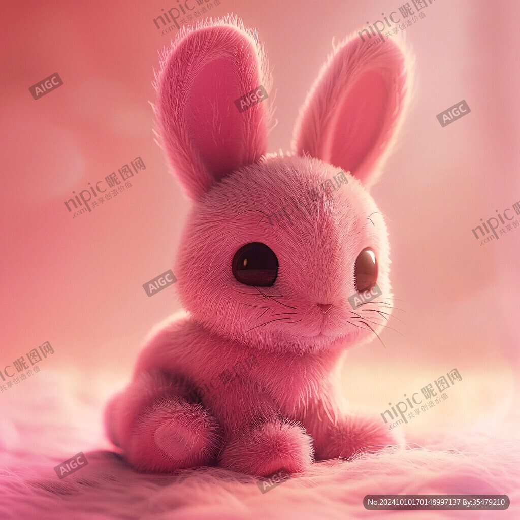 玫粉色小兔