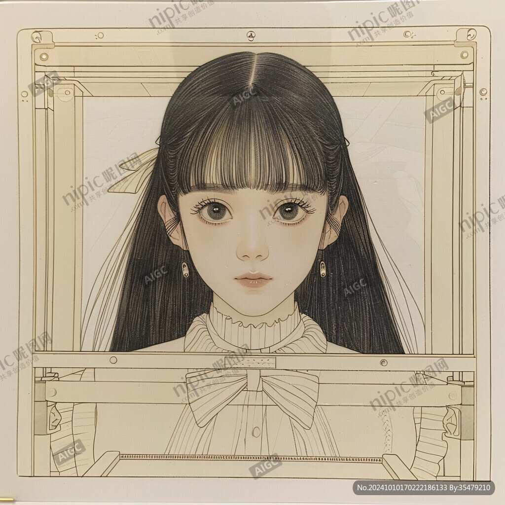少女头像插画