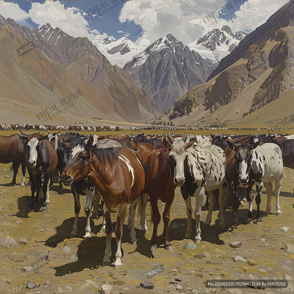 青藏高原油画设计