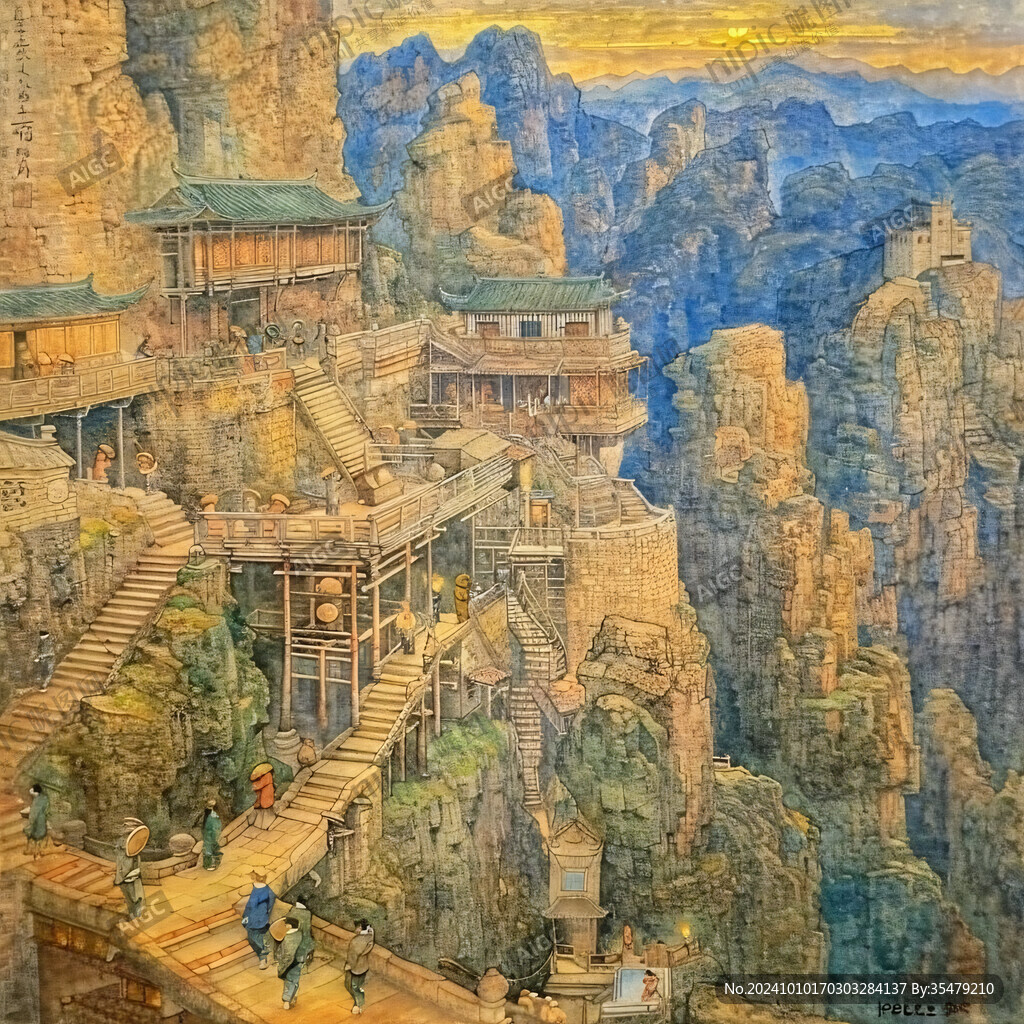 石宝寨插画