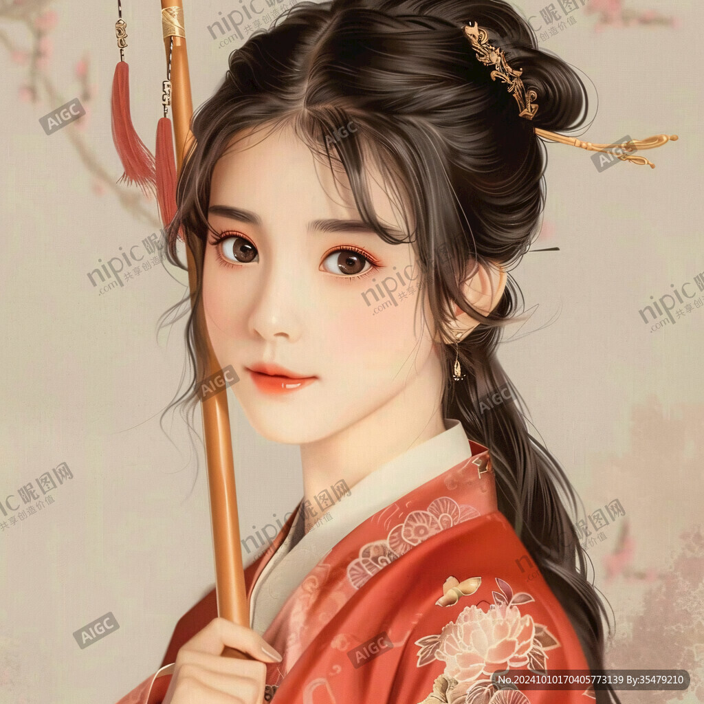 古风美女头像插画封面