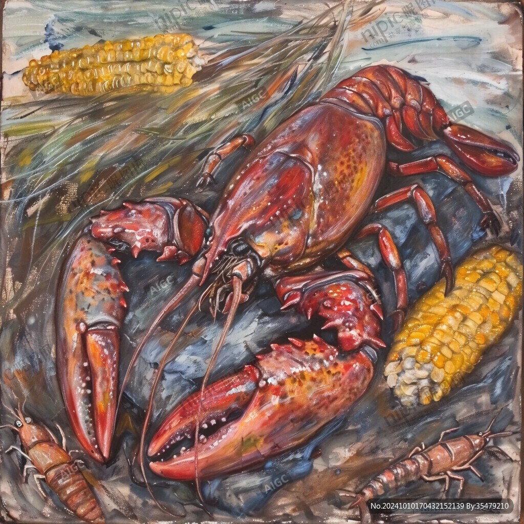 墙绘龙虾