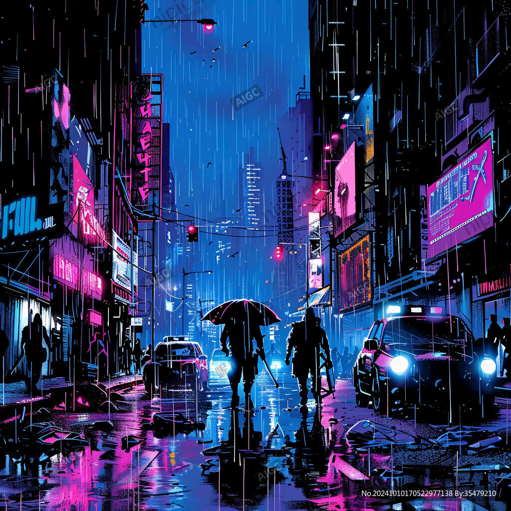 赛博朋克装饰画
