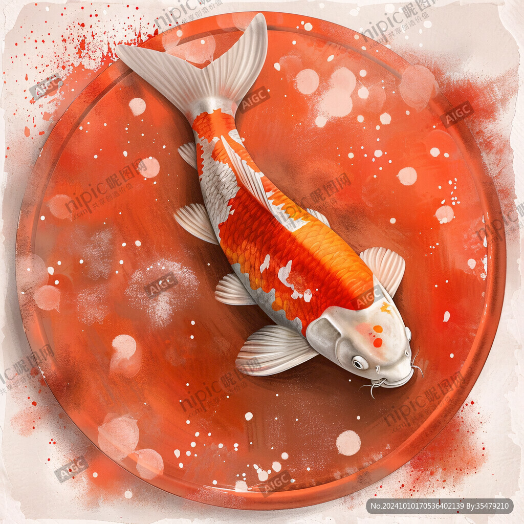 卡通写实红鲤鱼