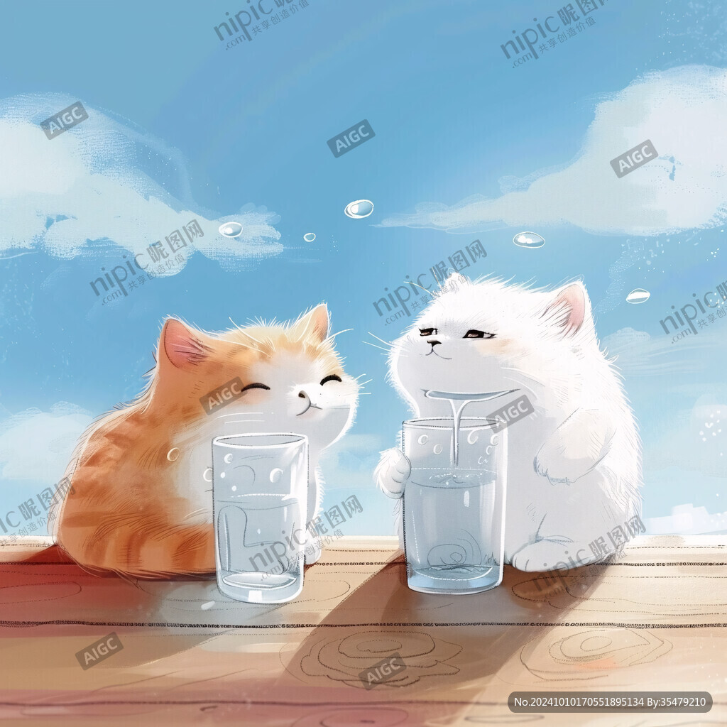 晒太阳的猫插画