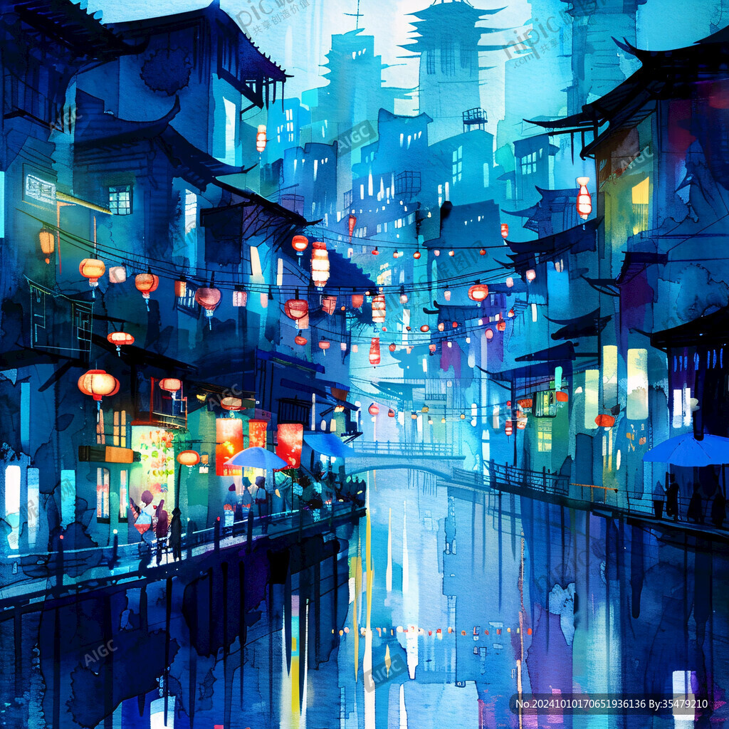 场景赛博插画