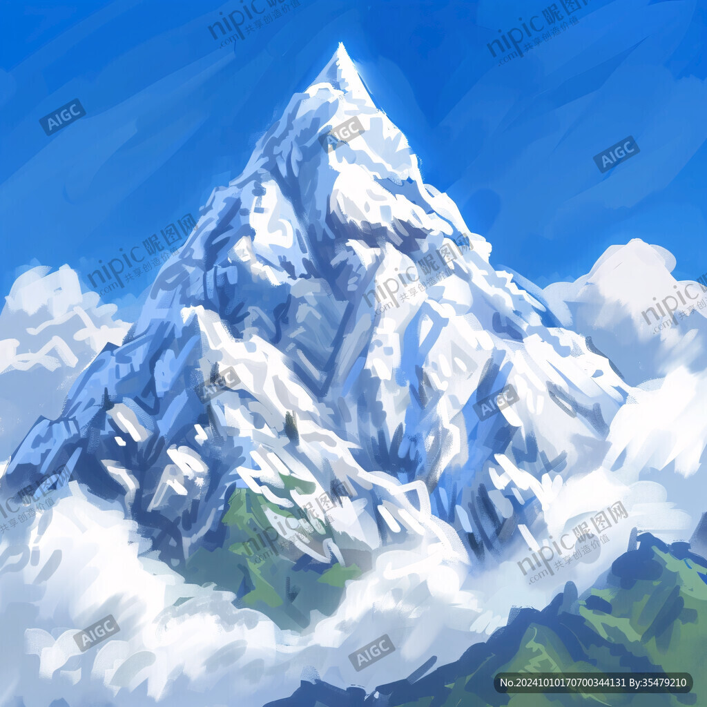 珠穆拉玛峰插画