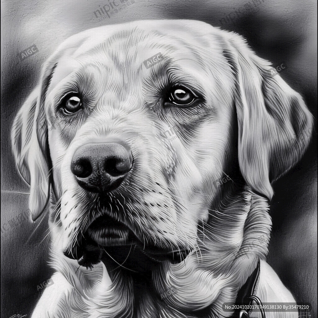 狗狗写实插画