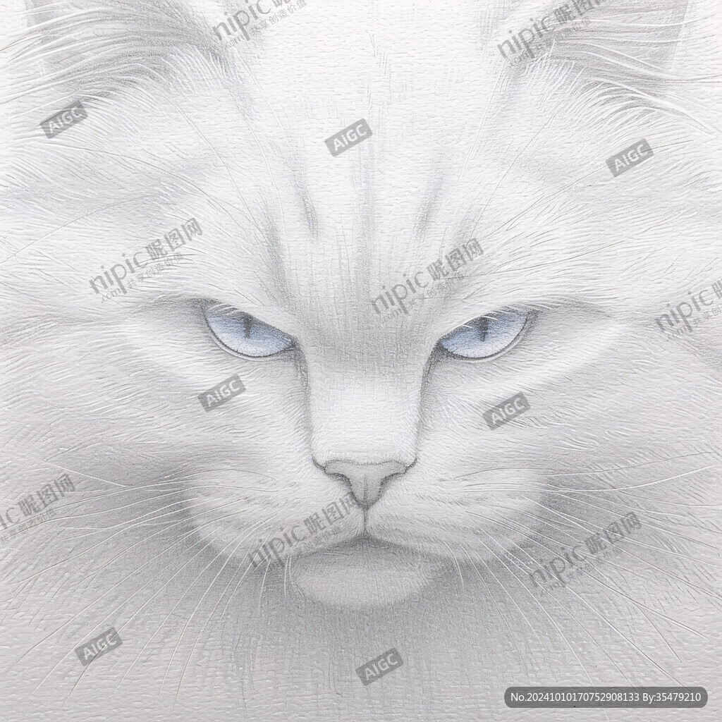 写实猫毛茸茸宠物插画