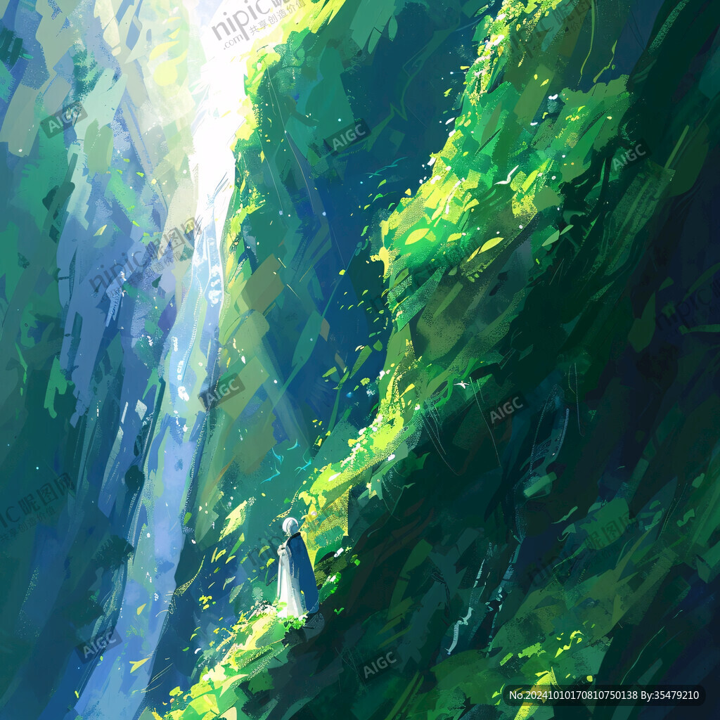 春之风影治愈系小插画