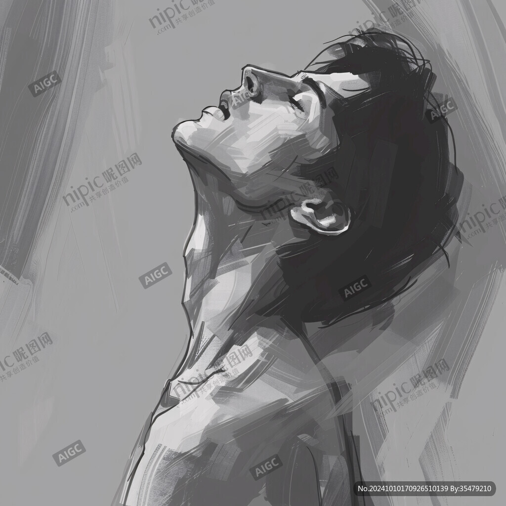 扭曲人像插画