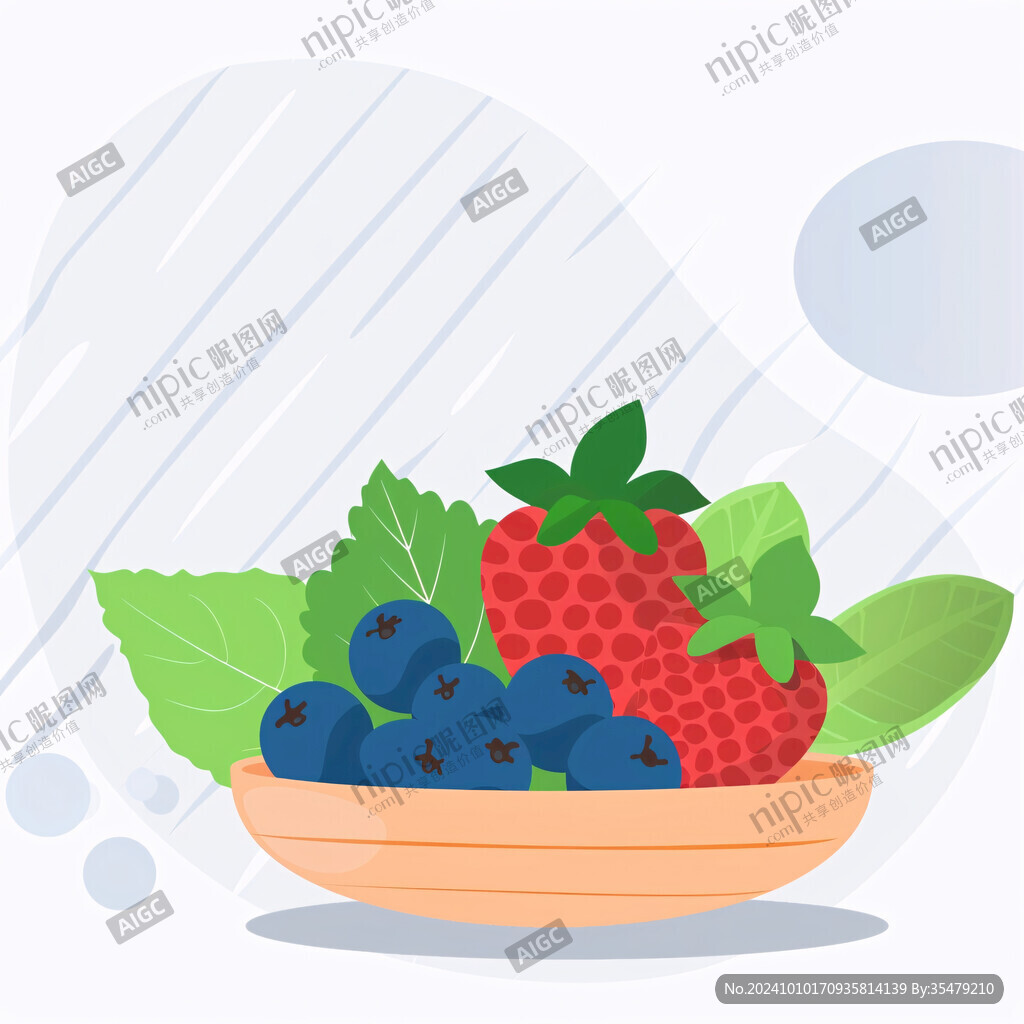 水果碗插画