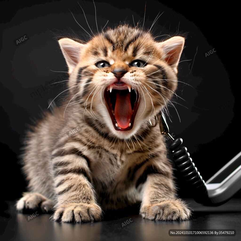 吼叫的猫咪