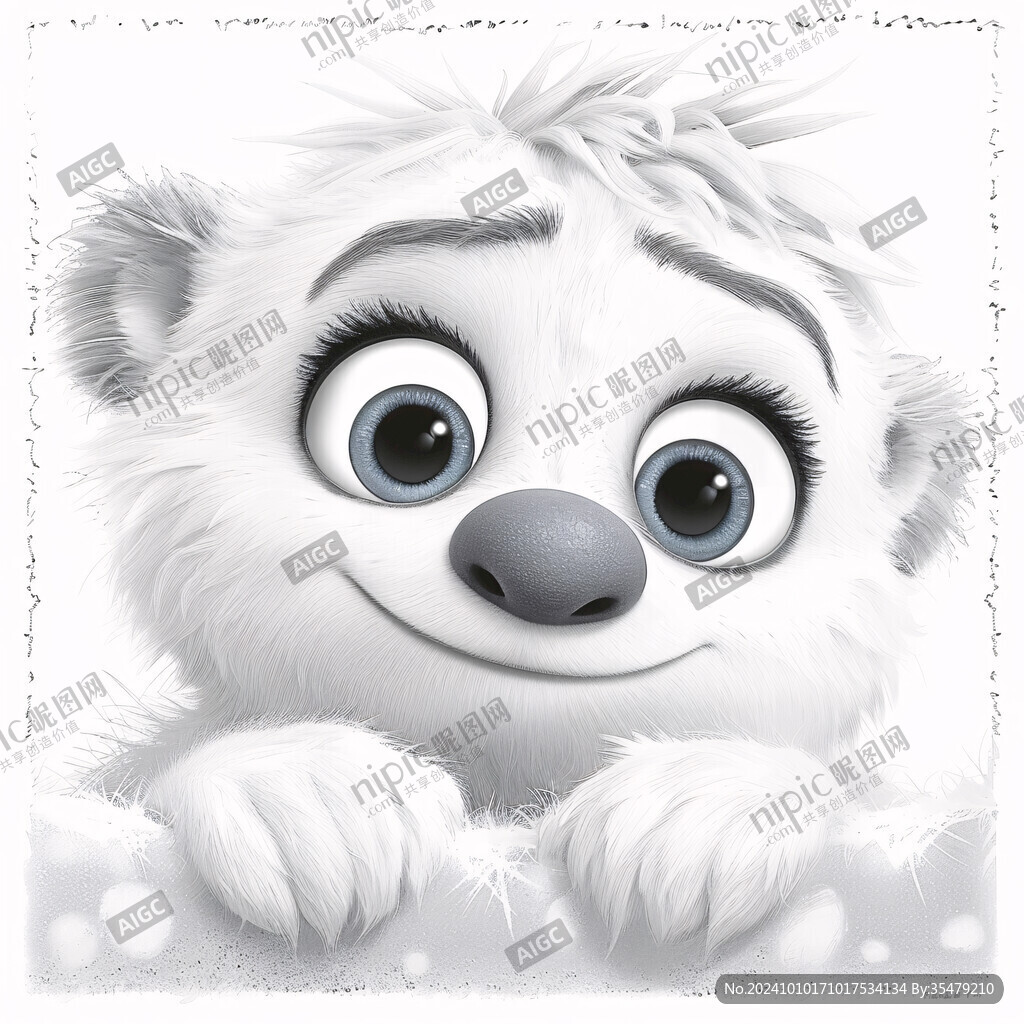 毛茸茸卡通插画
