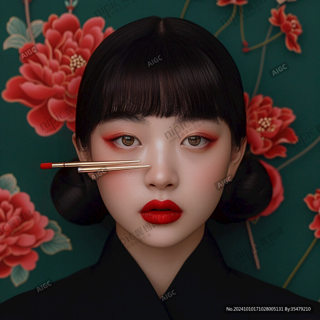 民国风美妆插画