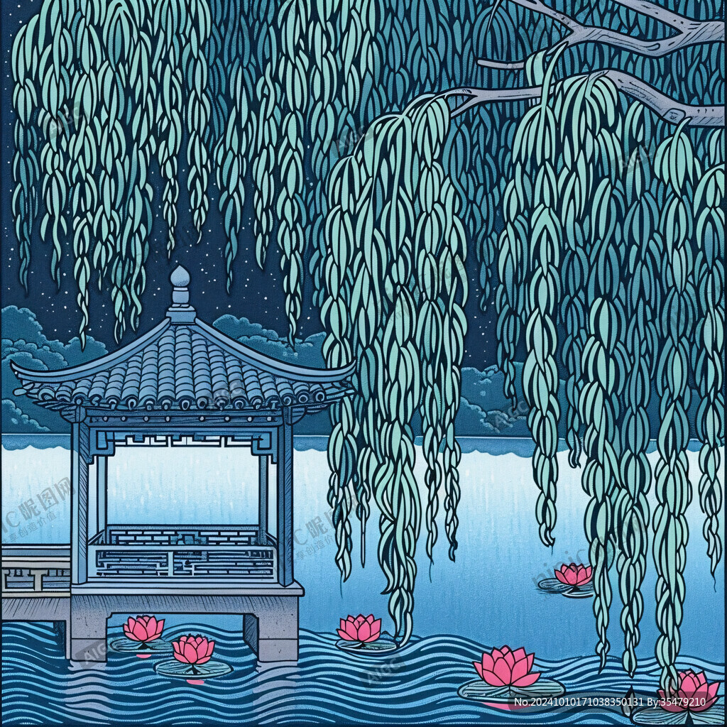大明湖插画