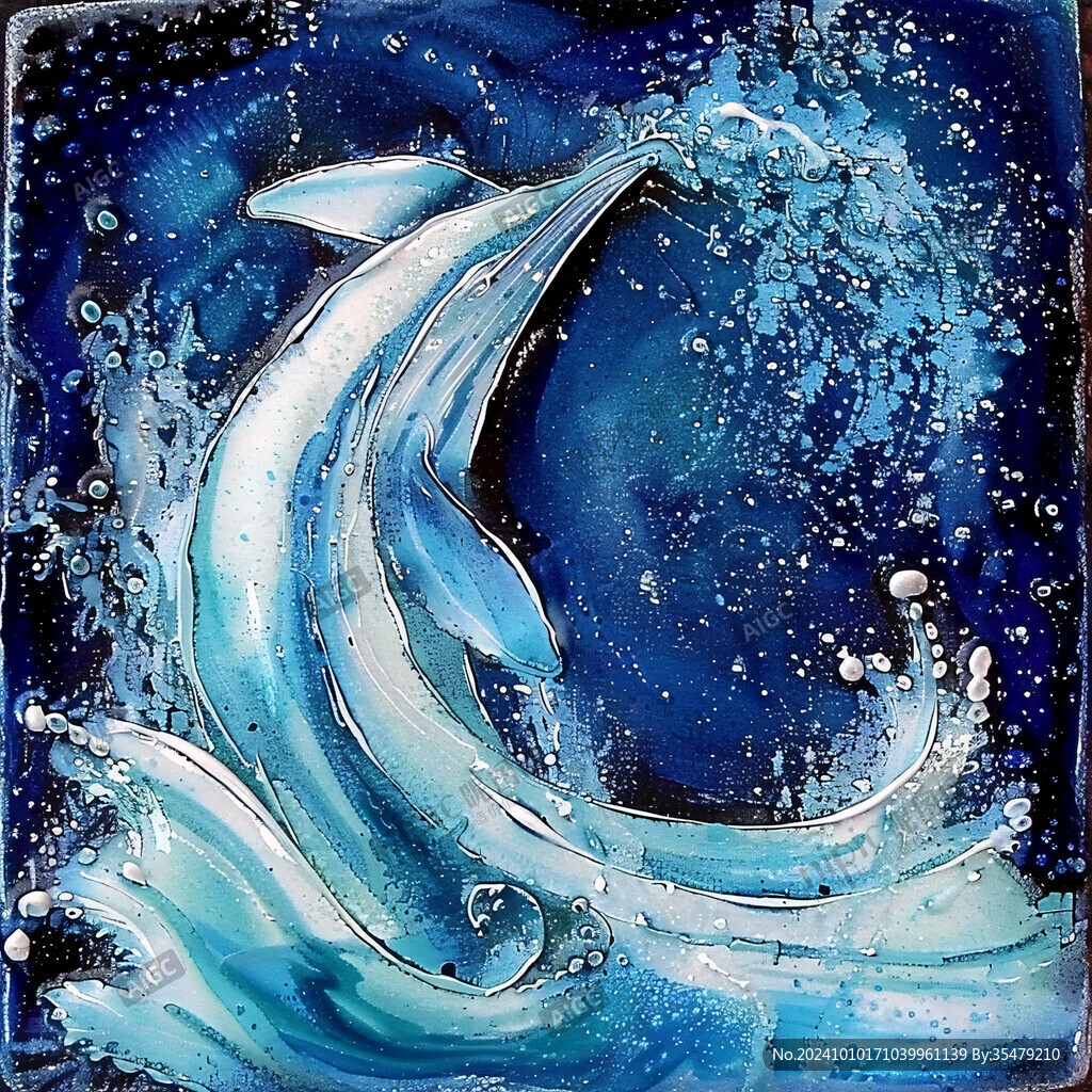 海豚立体画设计