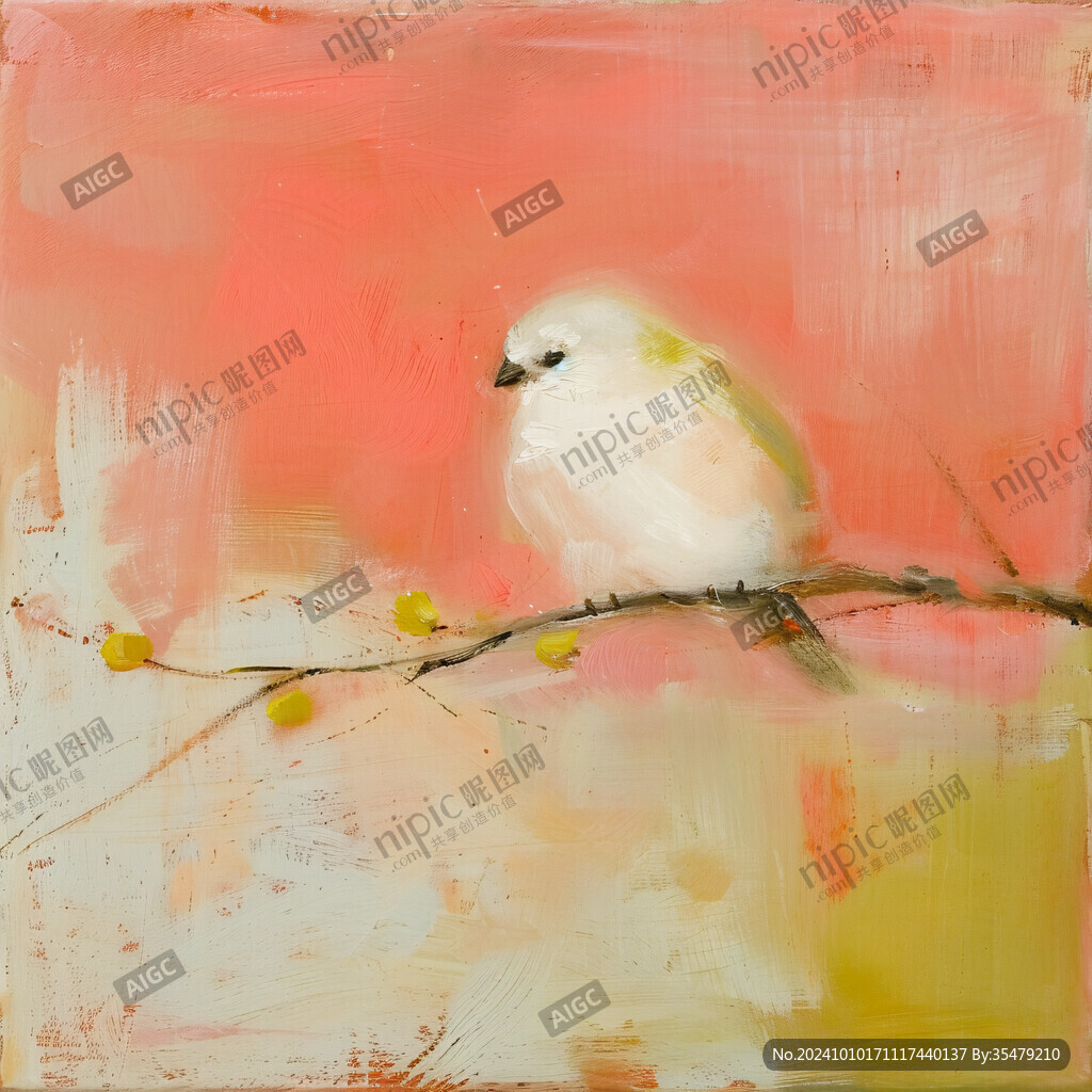 小鸟水彩画小鸟油画
