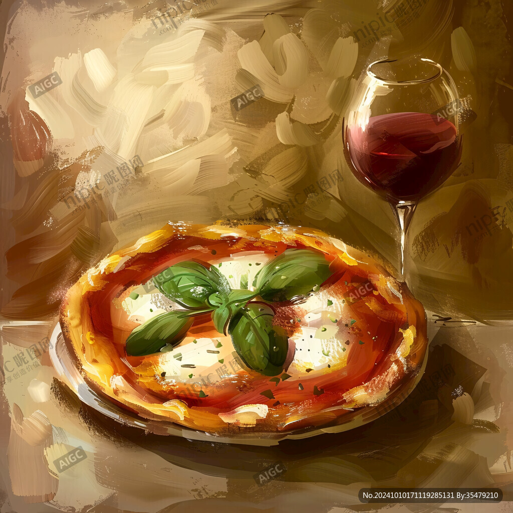 美食披萨插画