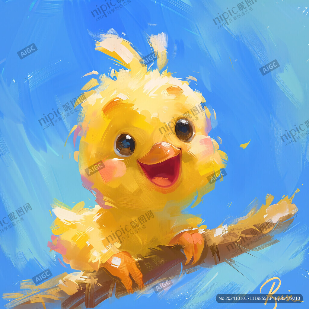 黄色的小鸡插画