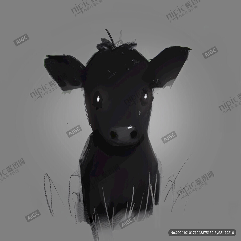 黑毛猪插画