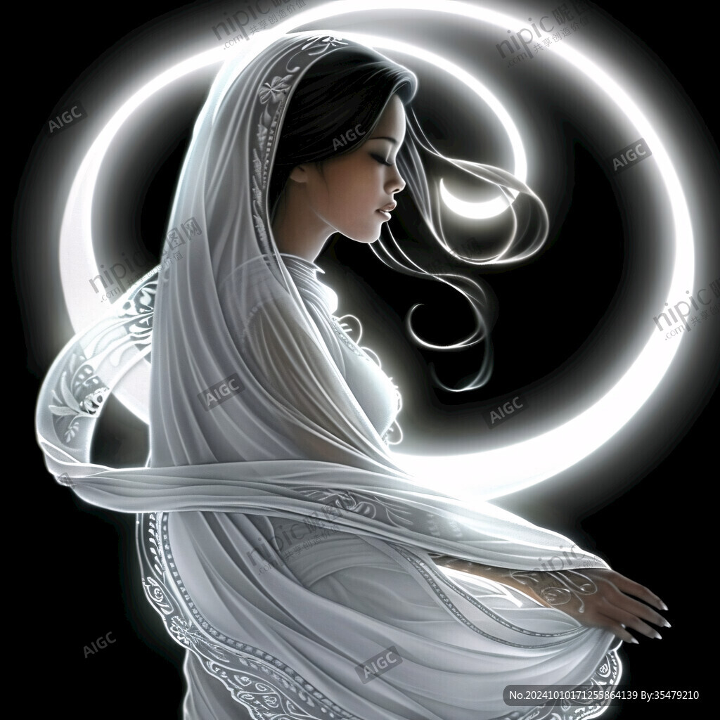 回族美女插画