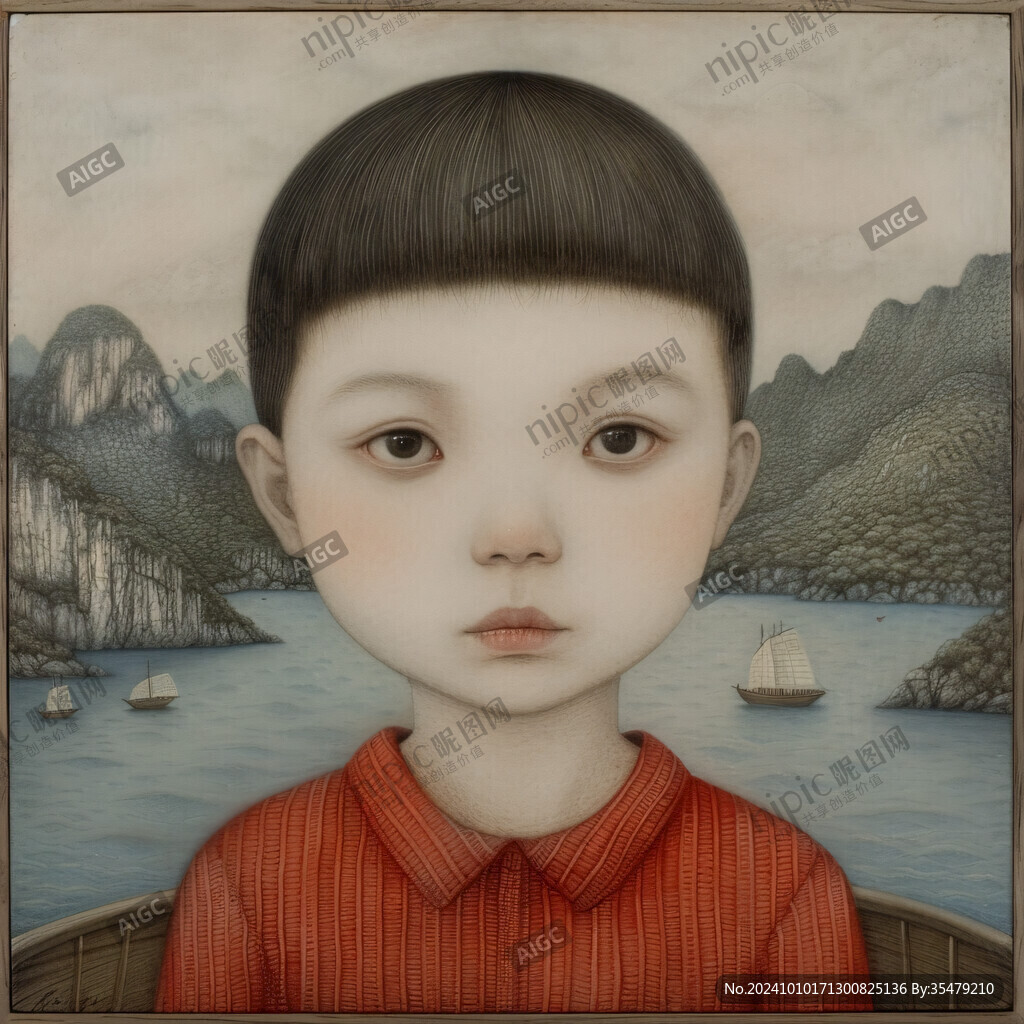 数字肖像插画