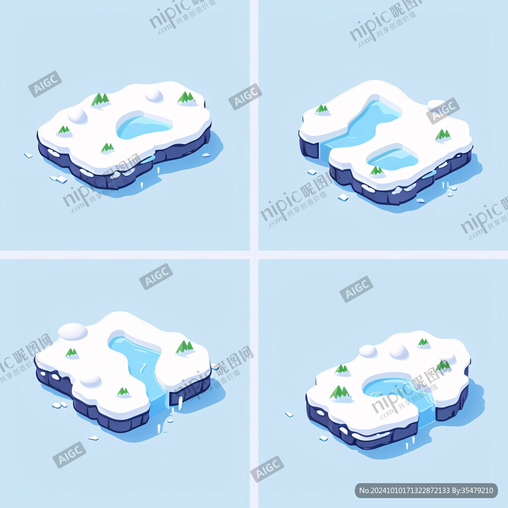 浮冰手绘素材