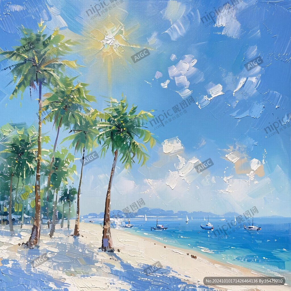 海滩风景画