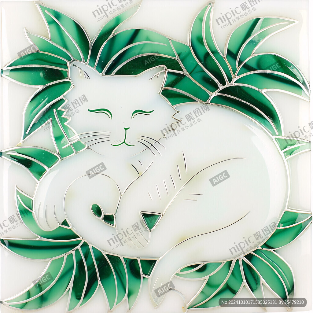 手绘猫眯装饰画