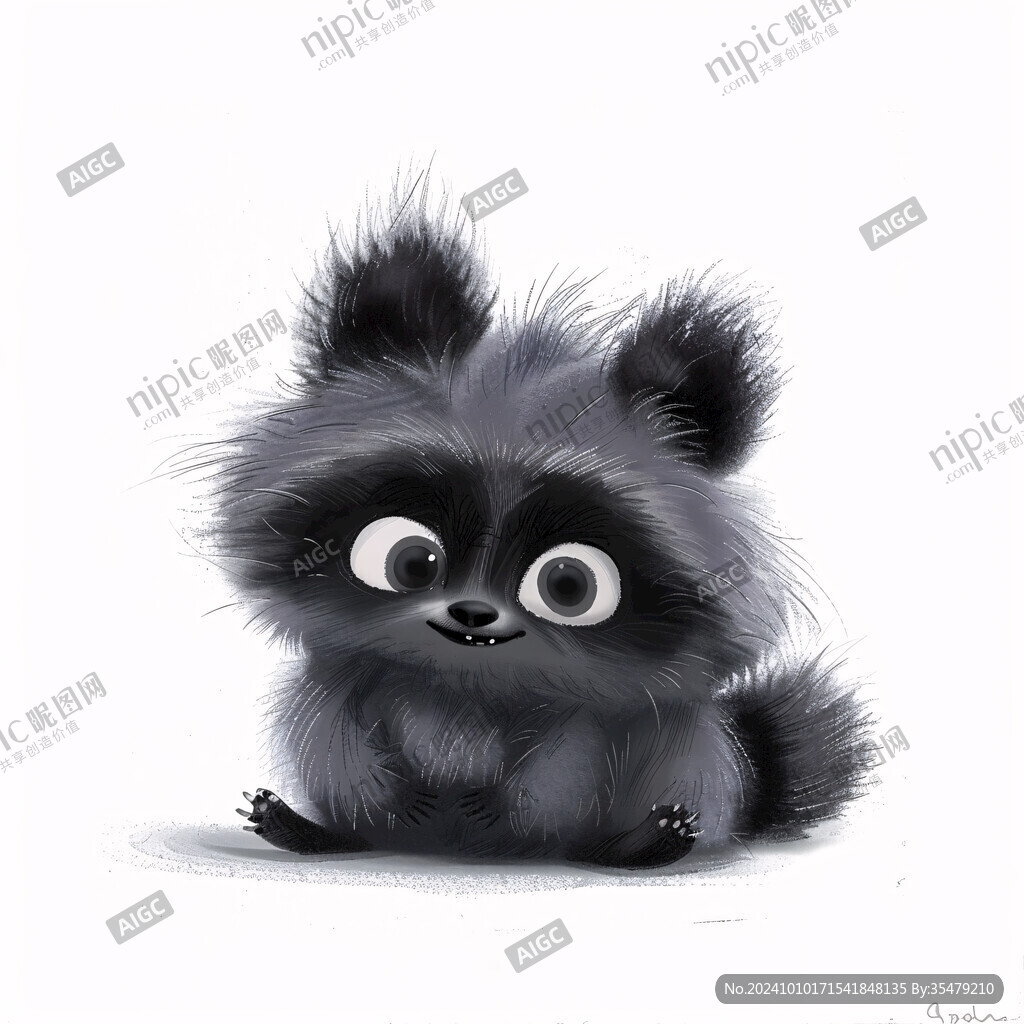 毛茸茸卡通插画