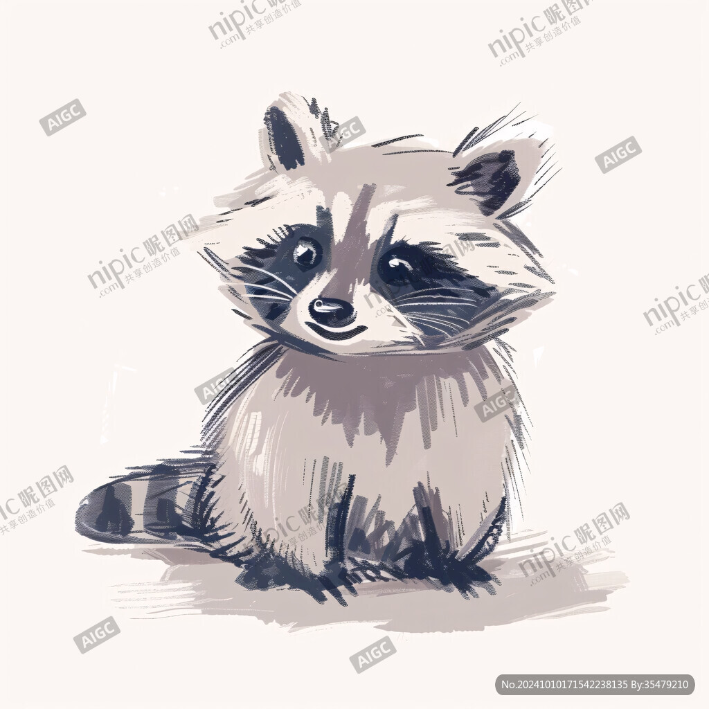 小浣熊插画