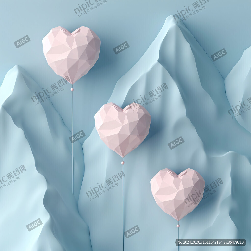 低多边形情人节素材