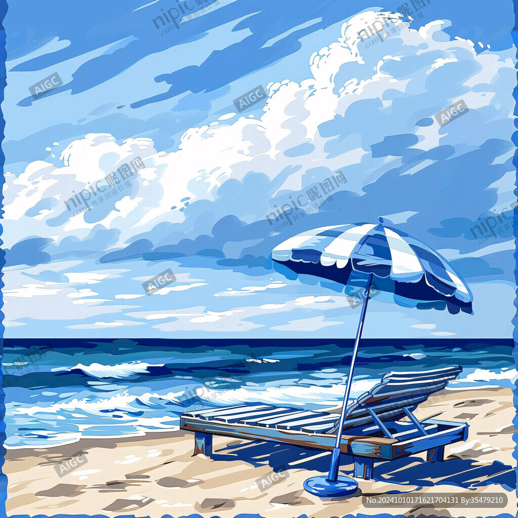海边天空插画