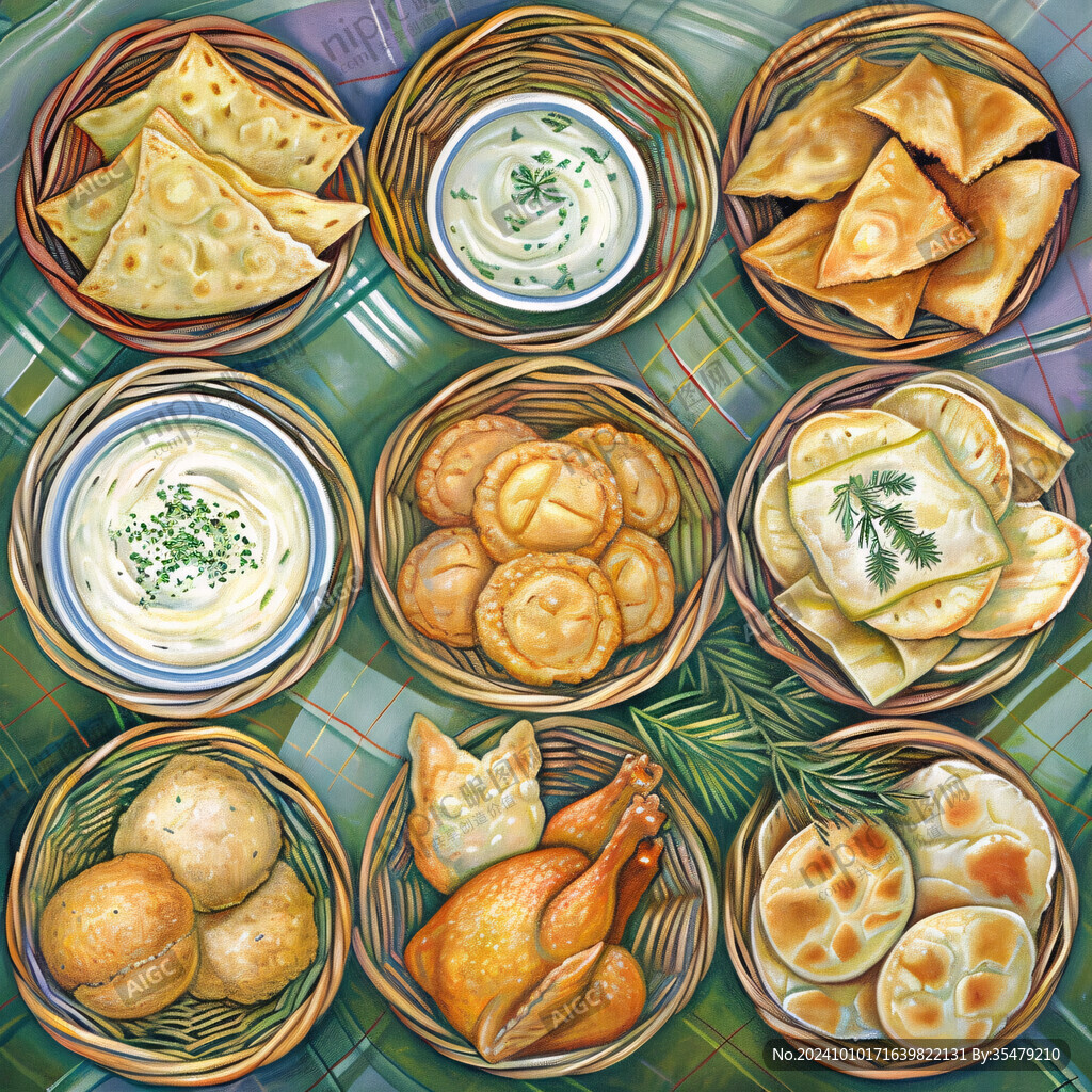 油梭子饼插画