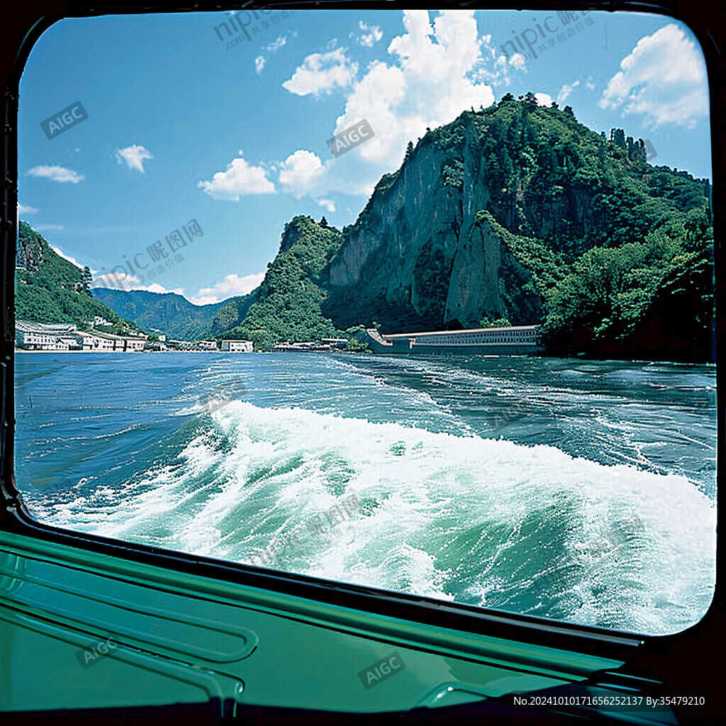 山水波光游船