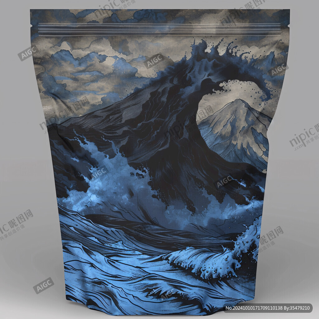 浪涛翻滚包装底纹