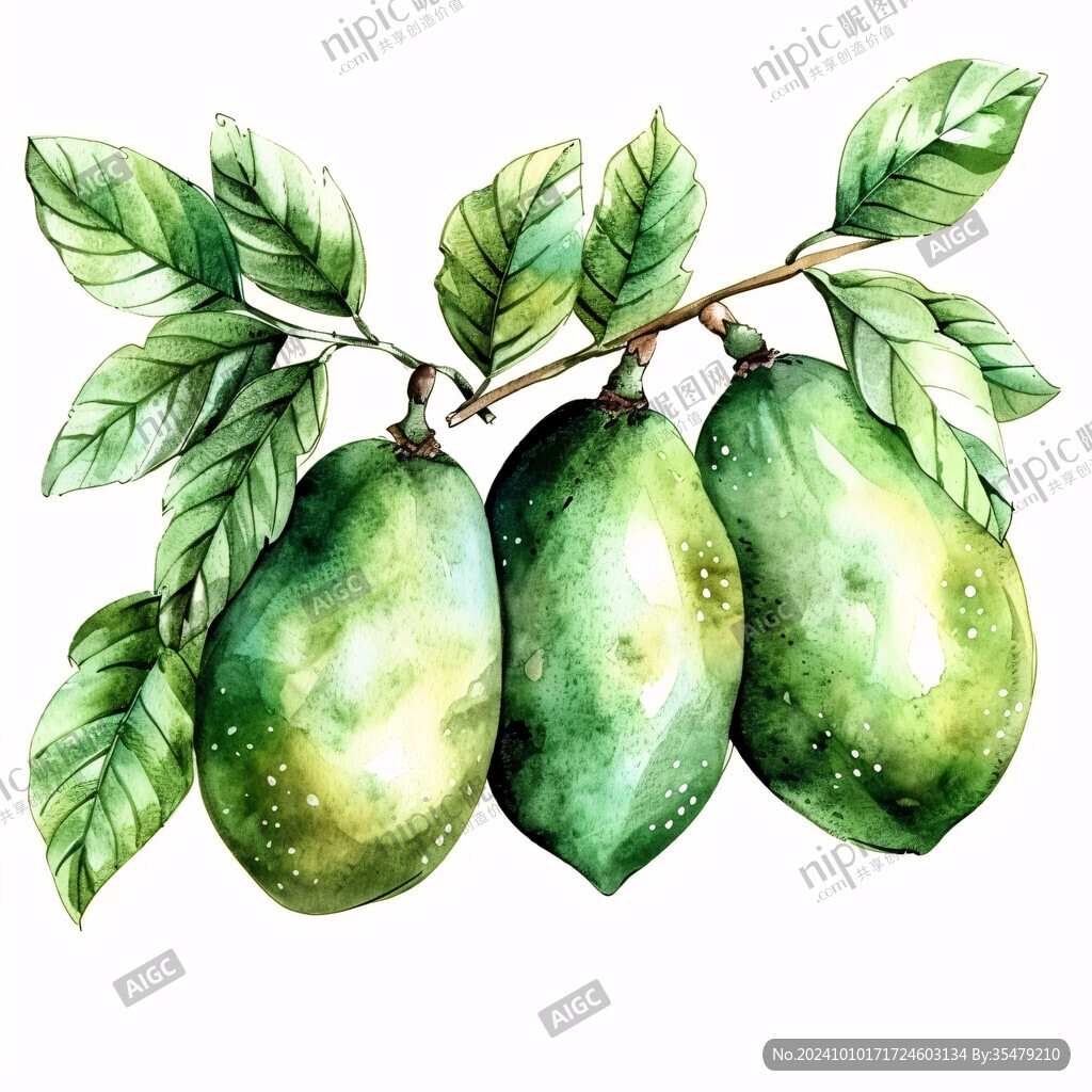 一串芒果手绘