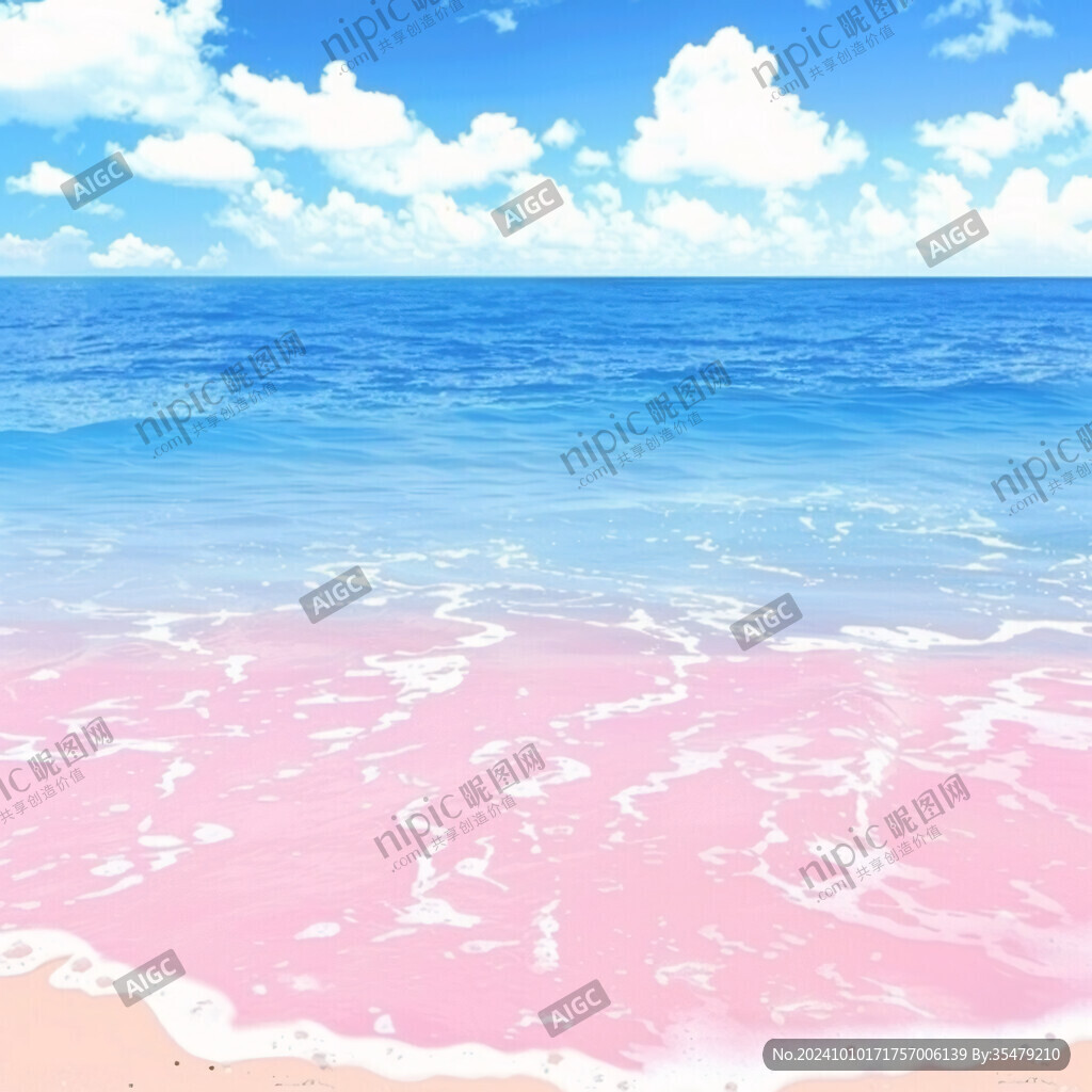 插画蓝天大海