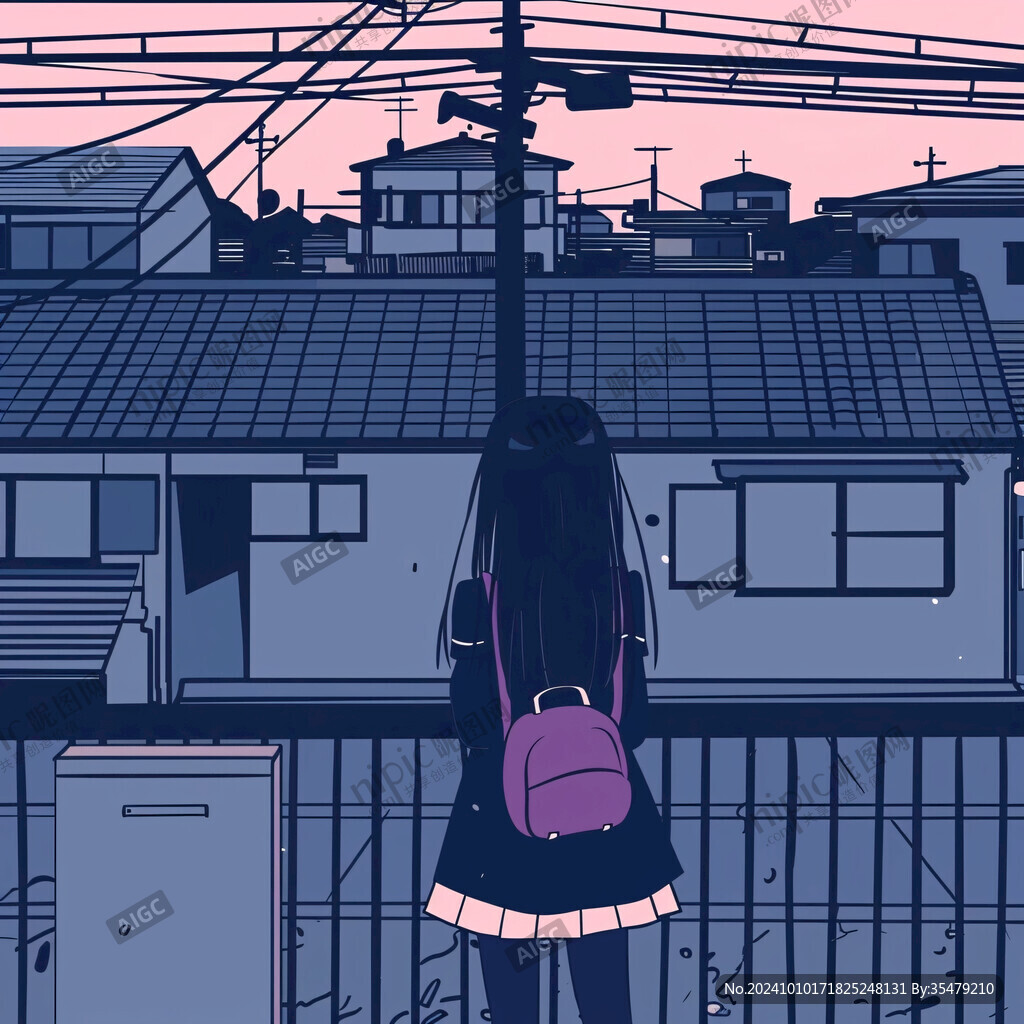 等地铁的女孩