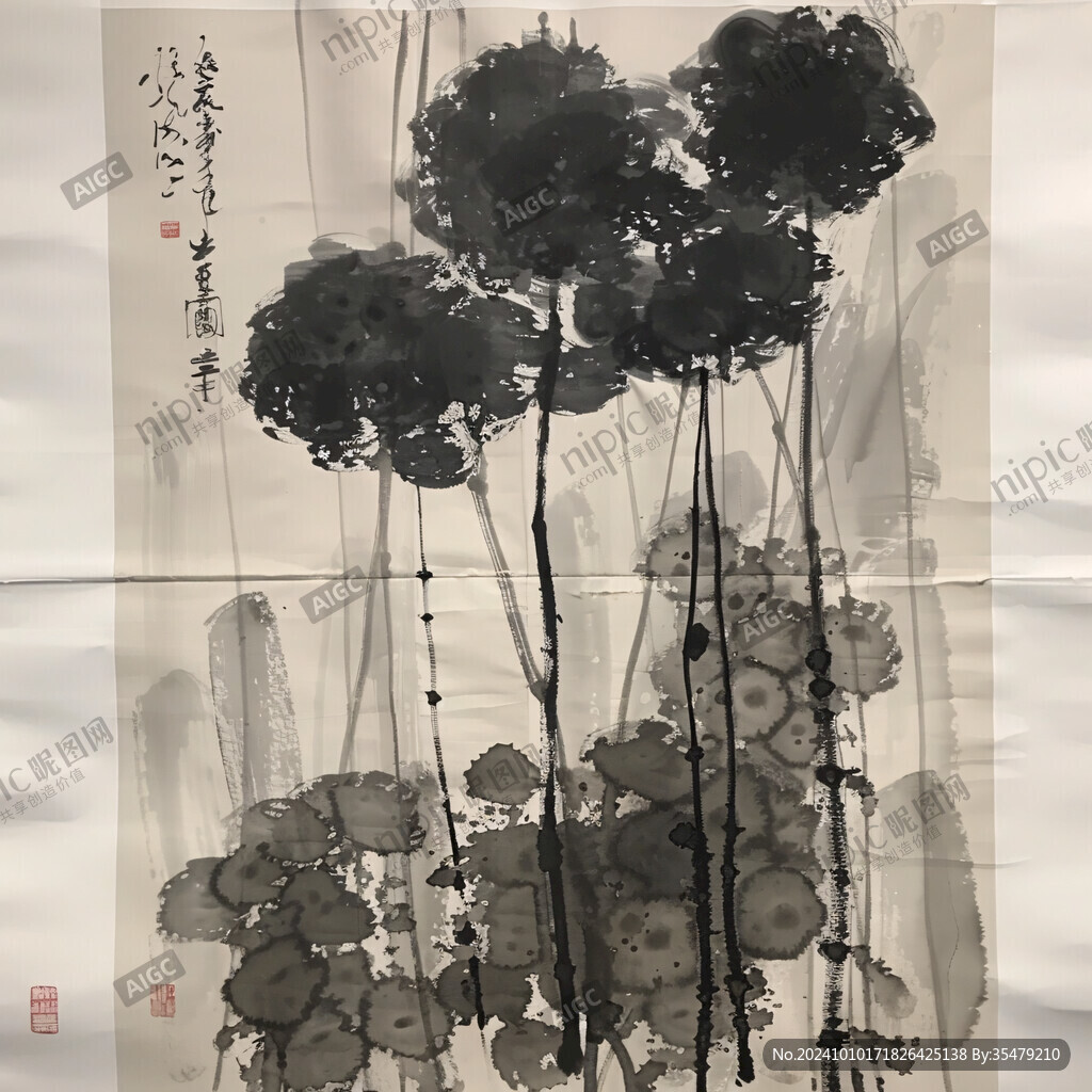 丝瓜国画水墨丝瓜