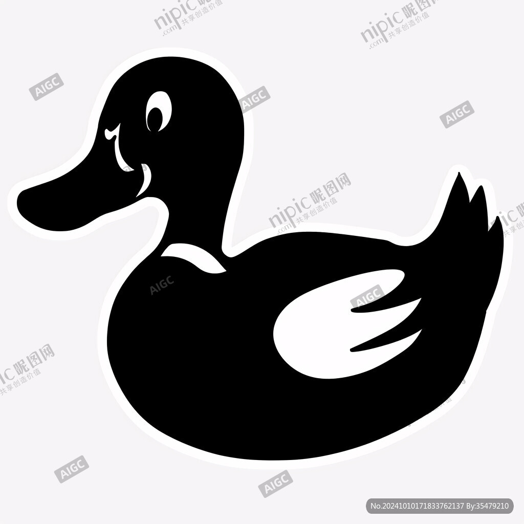 卡通小黑鸭logo