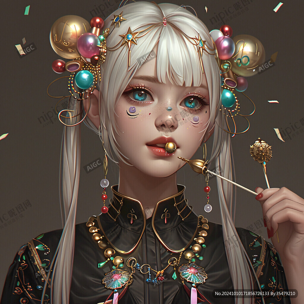 高精女孩原画稿