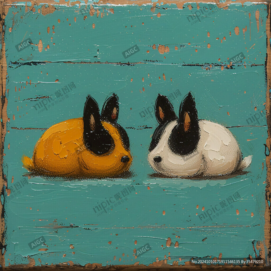 可爱兔子装饰画
