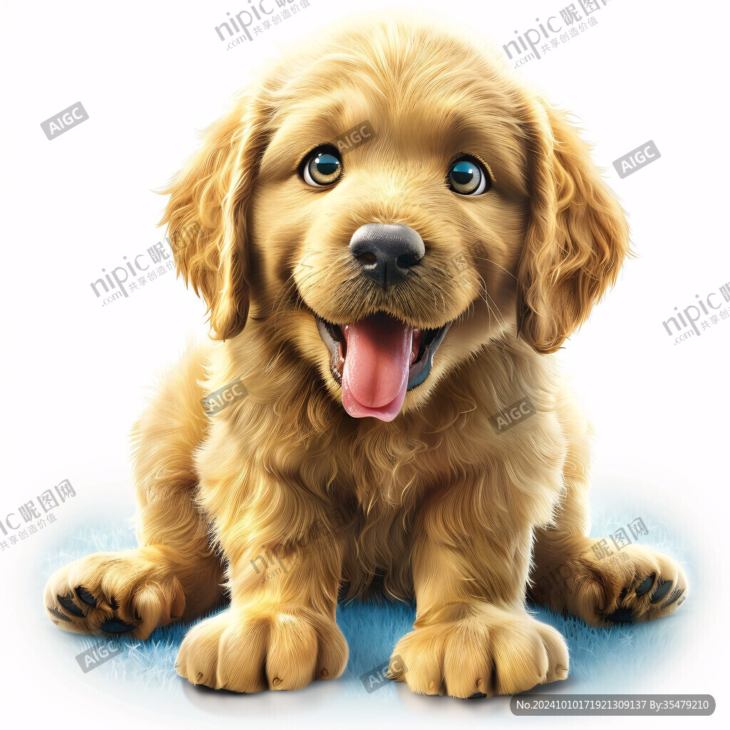 手绘金毛犬