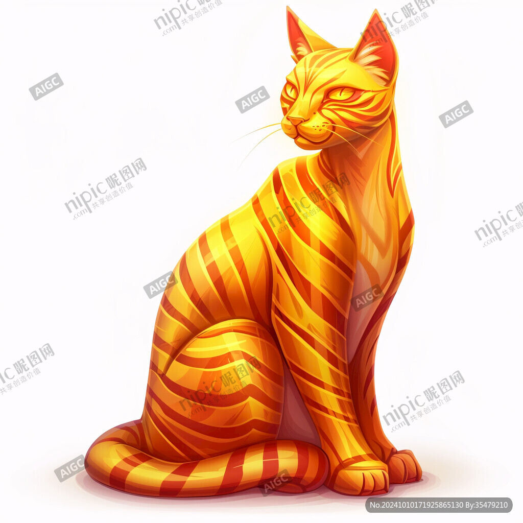 写实猫毛茸茸宠物插画