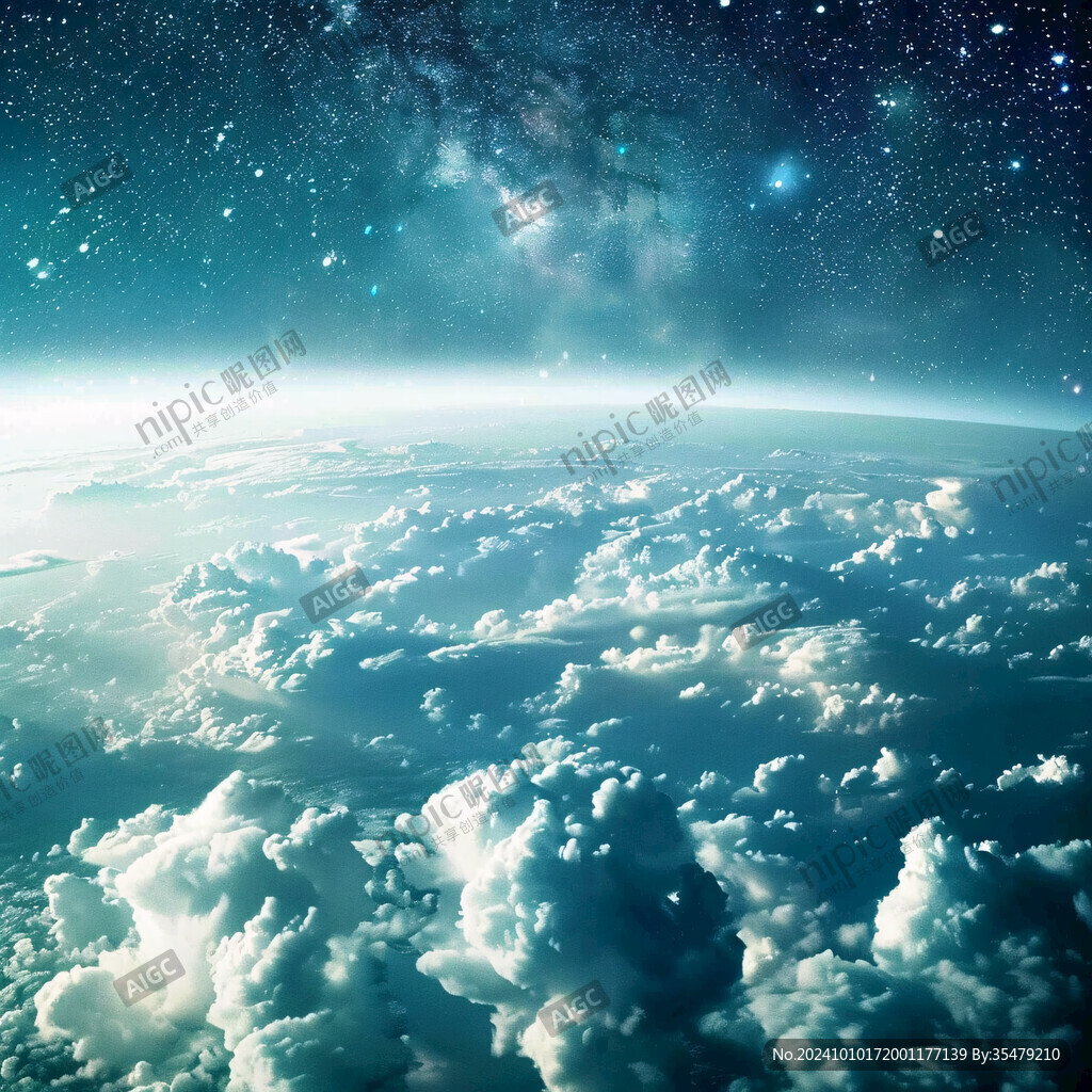 科技星空天顶壁画喷画