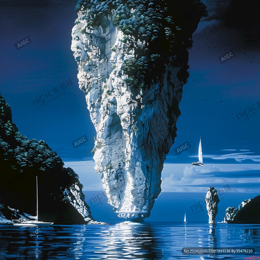 冰山风景画